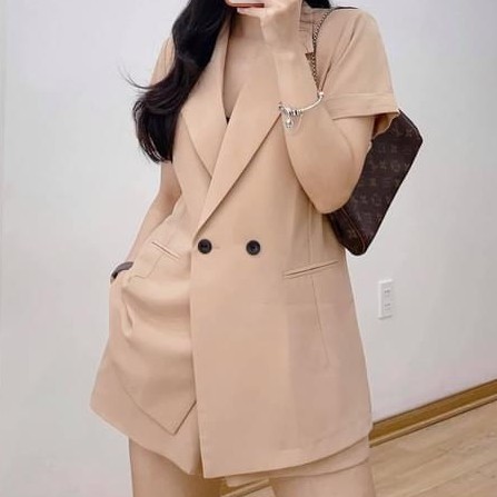 Set Vest Nữ Công Sở Cao Cấp, Bộ Áo Vest Nữ Tay Ngắn Và Quần Short Trơn Basic - Thanh Lịch,  Siêu Mát - SINB.STORE | BigBuy360 - bigbuy360.vn