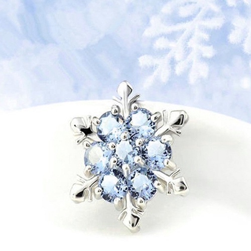 Mặt dây chuyền mạ bạc mặt hình bông tuyết đính đá xinh xắn