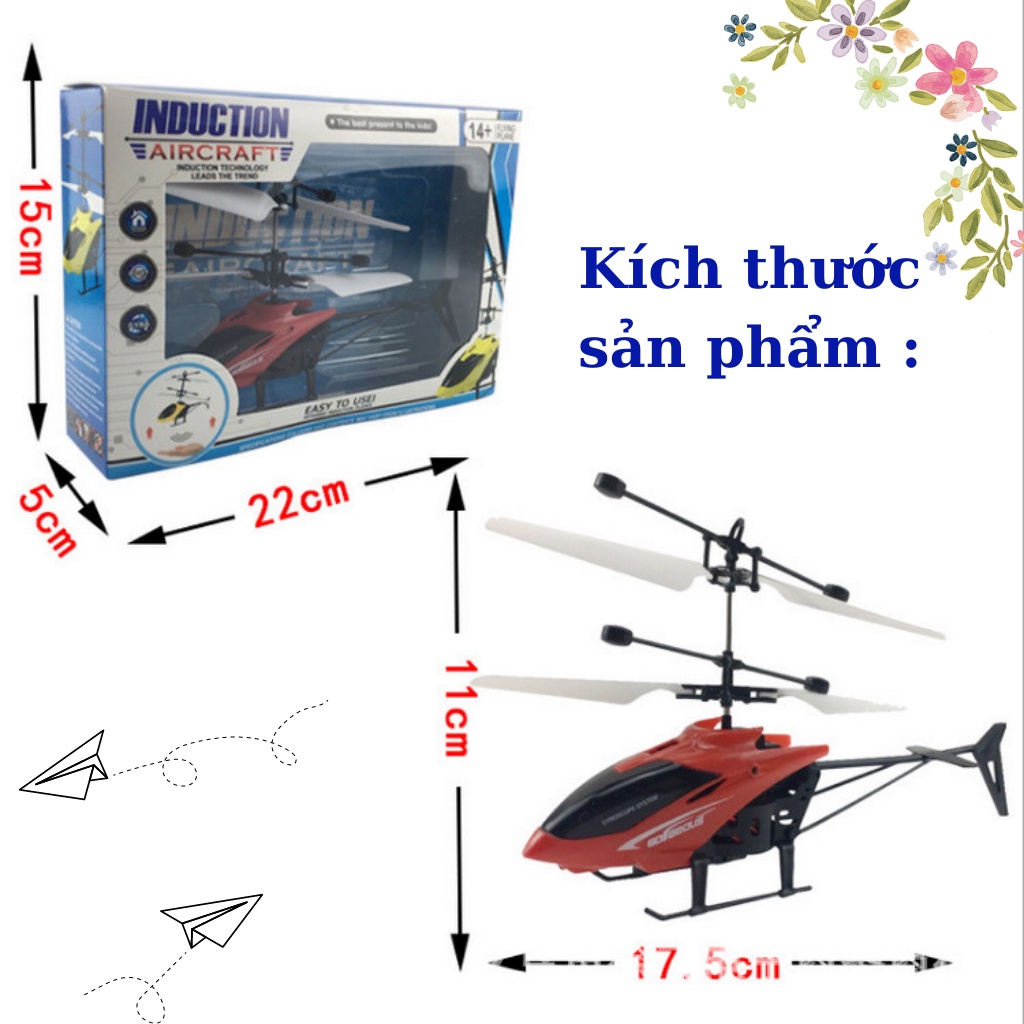 Máy bay điều khiển cảm ứng lên thẳng, máy bay trực thăng mini 4 cánh, tặng kèm PIN - Đồ chơi trẻ em MiniKids