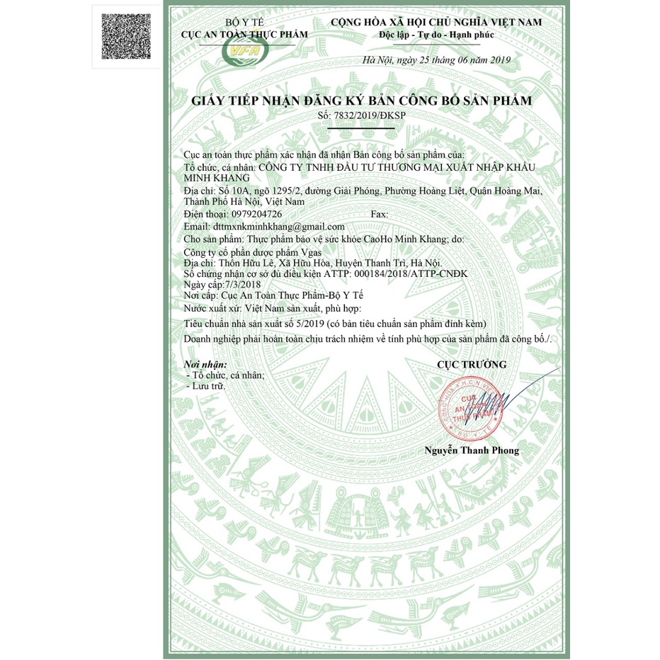 CAO HO MINH KHANG - Kênh sỉ, lẻ  công ty Minh Khang