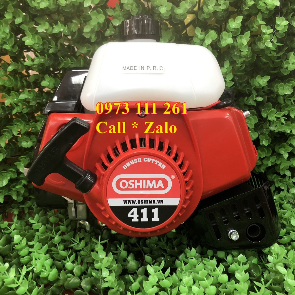Đầu động cơ máy cắt cỏ Oshima 411 đã có tay ga