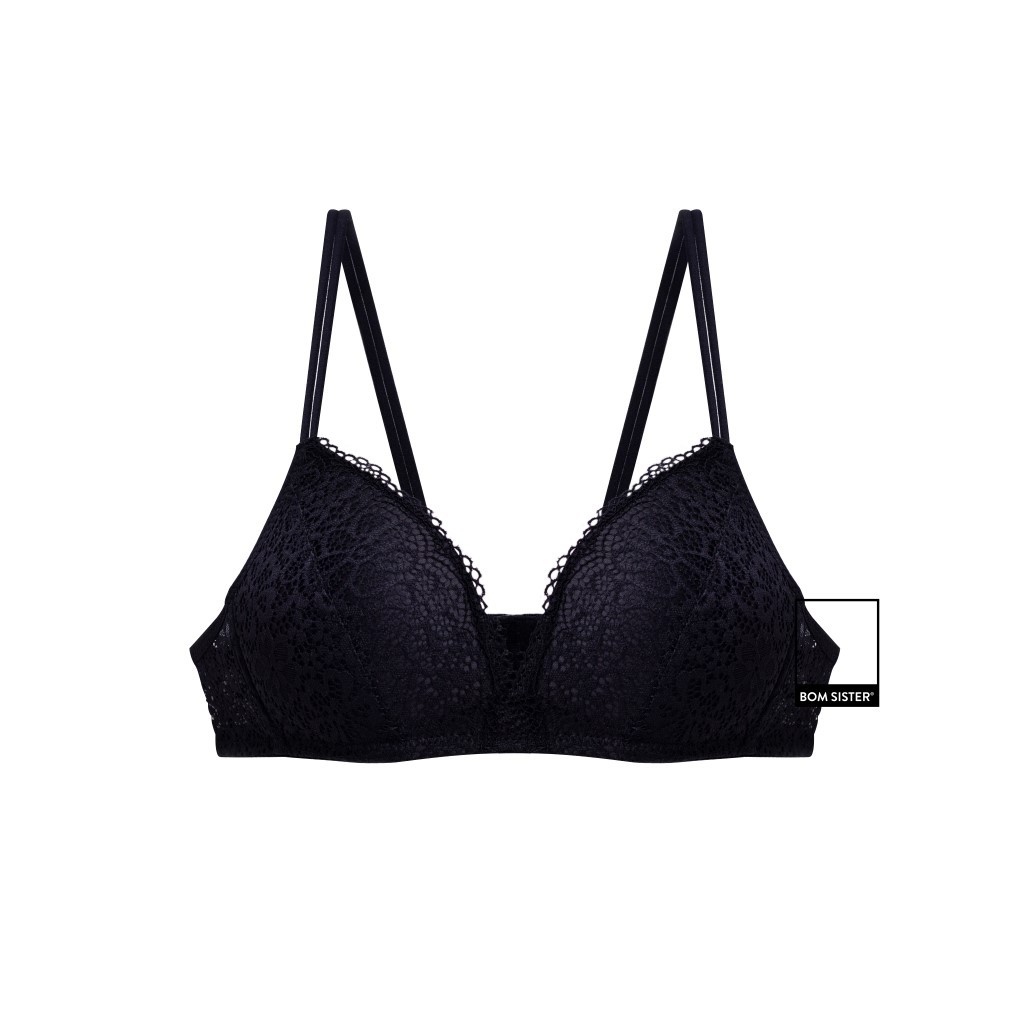 Áo lót mút mỏng chất ren không gọng thoải mái màu trơn nâng ngực tự nhiên BOM SISTER A1230 | BigBuy360 - bigbuy360.vn