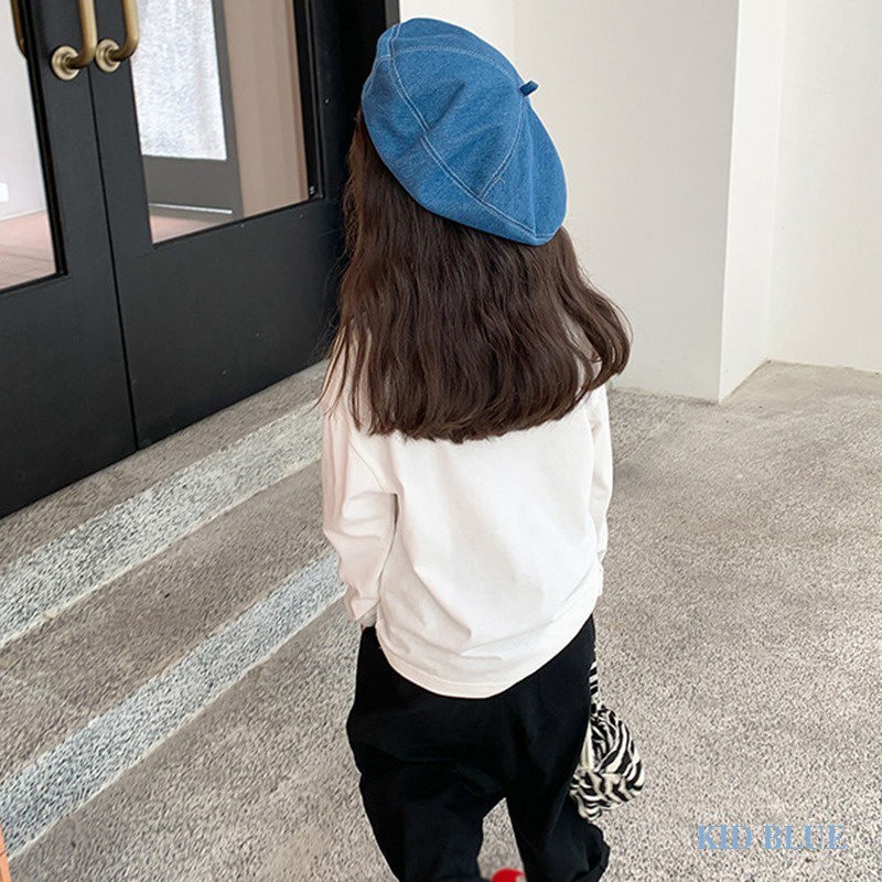 Áo Thun Tay Dài Cổ Tròn In Chữ Màu Sắc Tương Phản Phong Cách Hàn Quốc Thời Trang Xuân Thu Cho Nữ