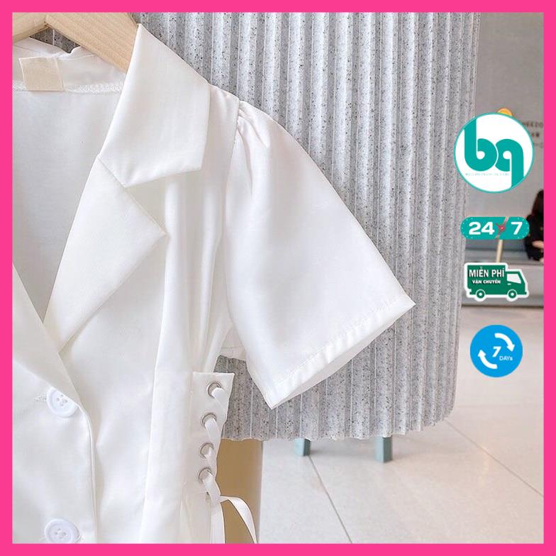 Thời trang trẻ em phong cách Hàn quốc, váy bé gái, dạng vest cực sành điệu