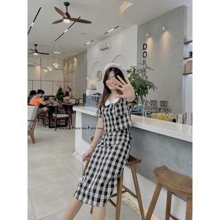 SET ÁO CỔ TRẮNG CHÂN VÁY MIDI