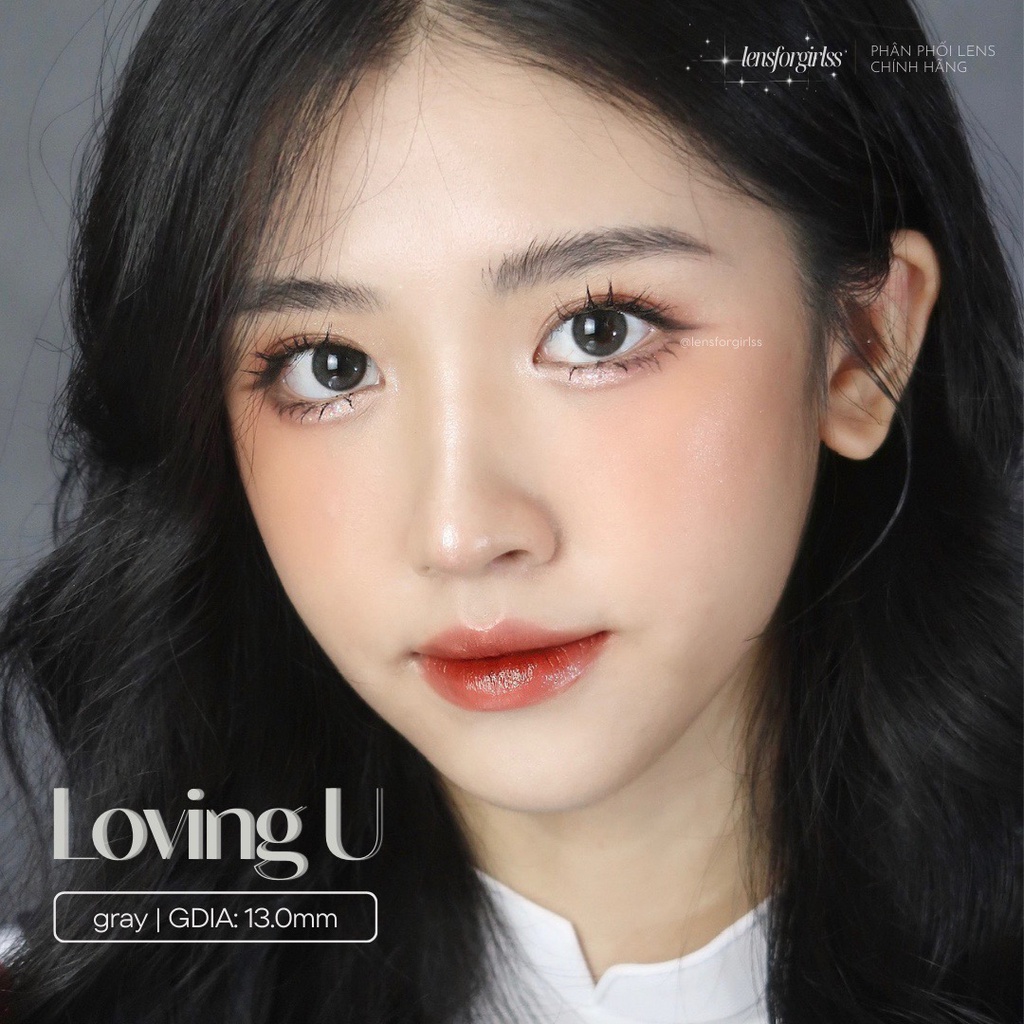 Kính áp tròng xám thuần tự nhiên LOVING U GRAY chính hãng OLENS | Hsd 3-6 tháng | Lens cận