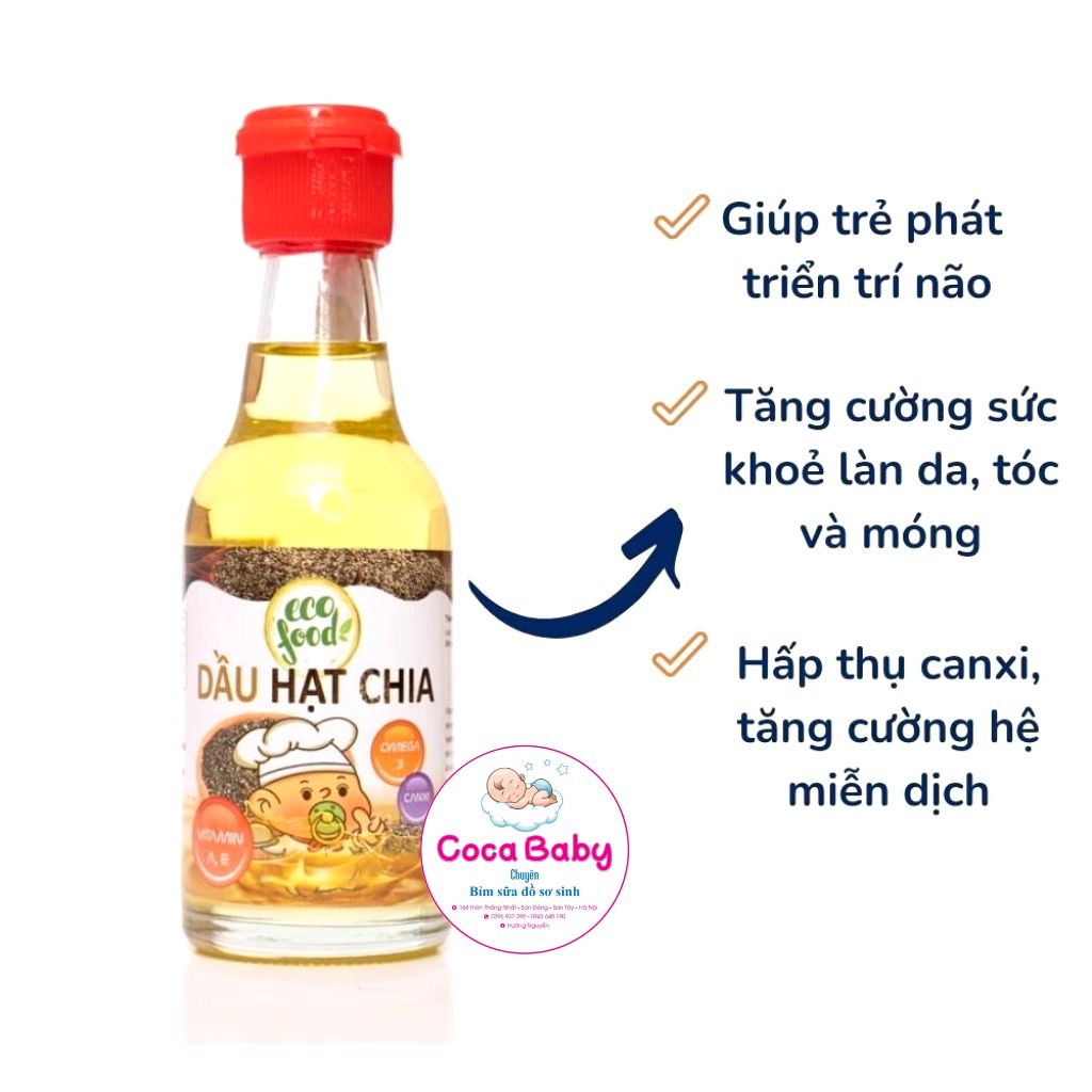 Dầu ăn dinh dưỡng Eco Food cho bé từ 6 tháng 60g bổ sung vitamin date luôn mới ⚡FREESHIP⚡