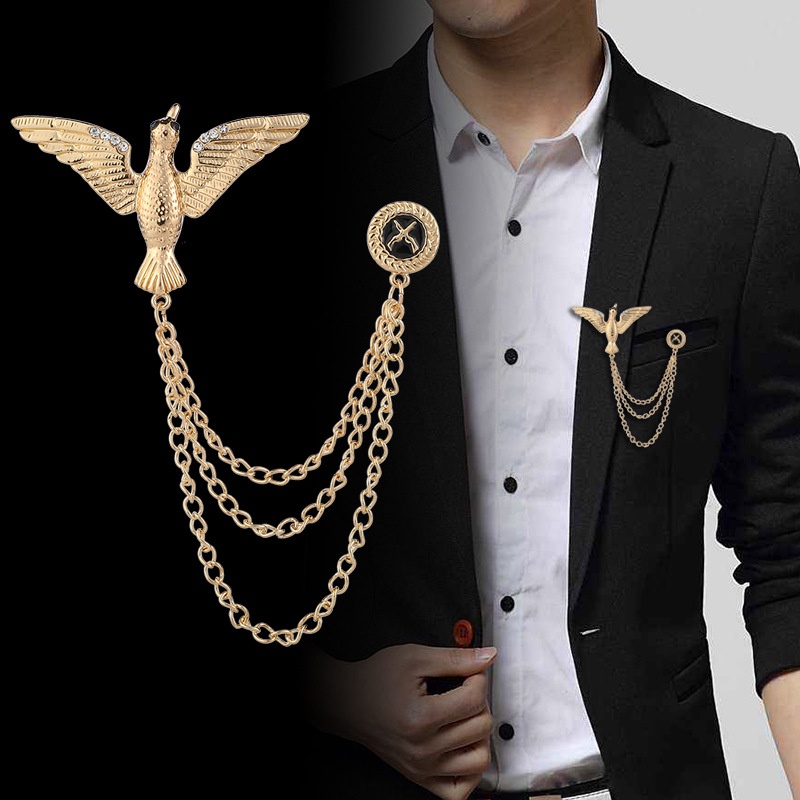 Ghim cài áo vest nam hình chim húng nhại Hunger Bird, Lapel Pin cài vest thời trang GH-353