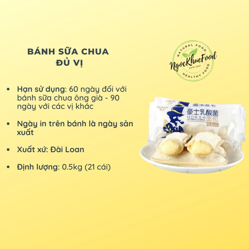 [Mã 153FMCGSALE1 giảm 10% tối đa 40K đơn 250K] Combo 0.5kg bánh sữa chua Horsh Ông già Đài Loan Date mới