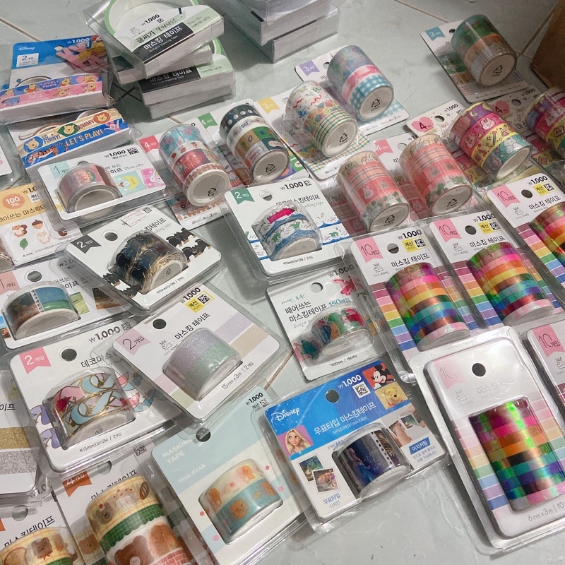 Set băng dính washi tape 3-4 cuộn