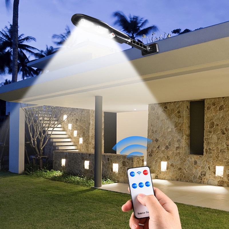 Đèn LED gắn tường ngoài trời cảm biến chuyển động 100W với 3 chế độ năng lượng mặt trời chống nước