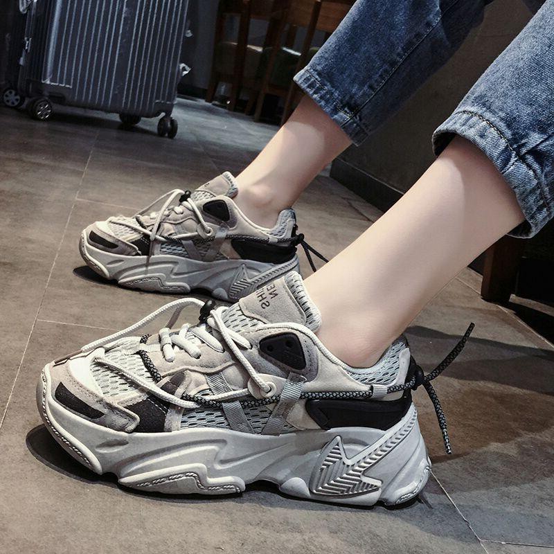 Giày thể thao Sneaker nữ phối màu dây phản quang mới S88