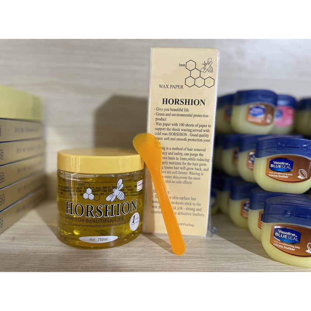 Combo Wax Lạnh Tẩy Lông Horshion 750ml kèm giấy 100 miếng