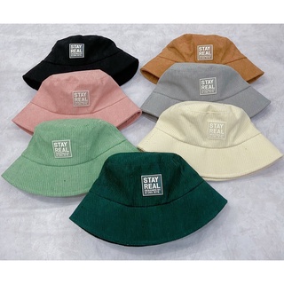 NÓN BUCKET NHUNG TĂM STAY REAL UNISEX CHO NAM NỮ - MŨ YAI BÈO CỤP SỤP