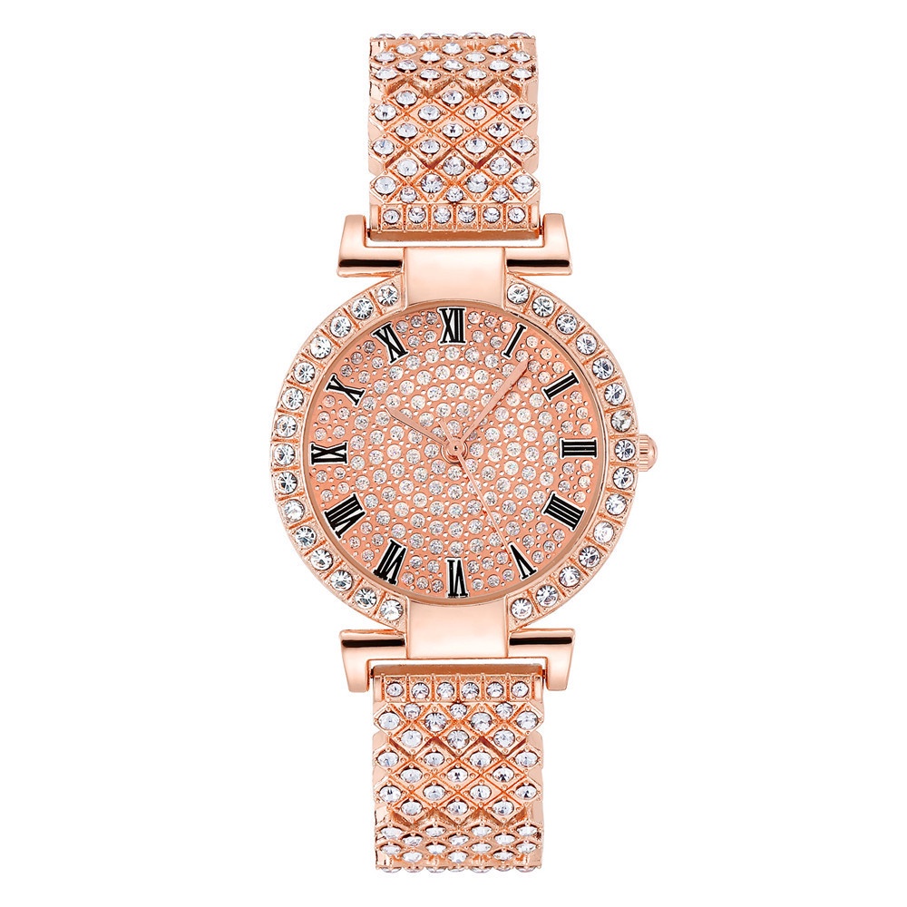 Đồng Hồ Quartz Nữ Đính Đá Dây Thép Không Gỉ Thời Trang