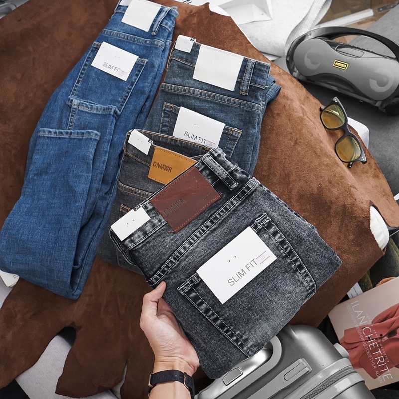 Quần jean nam xám khói slimfit xuất khẩu cao cấp bò co giãn VNXK