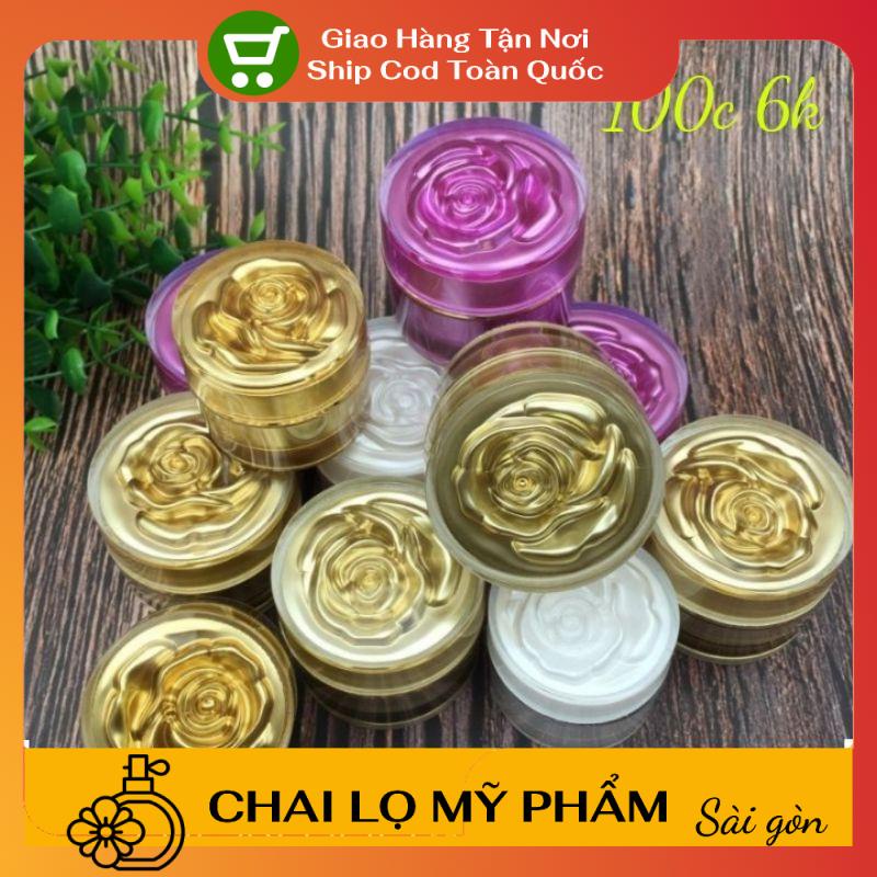 Hủ Đựng Kem ❤ SIÊU RẺ ❤ [5g,10g,20g] Hũ chiết mỹ phẩm hoa hồng đựng mỹ phẩm, phụ kiện du lịch