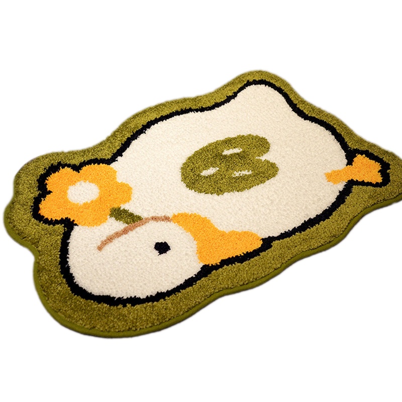 Thảm Bông Mềm Mịn Siêu Thấm Hút Chống Trượt In Họa Tiết Hoa / Ngỗng Hoạt Hình Sáng Tạo