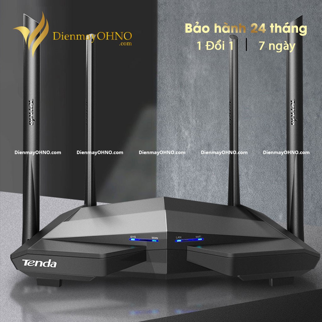 Bộ Cục Phát WIFI TENDA AC6 4 Râu Xuyên Tường Router WIFI 5ghz Tenda Chính Hãng Moden Model Modem Wifi 5g