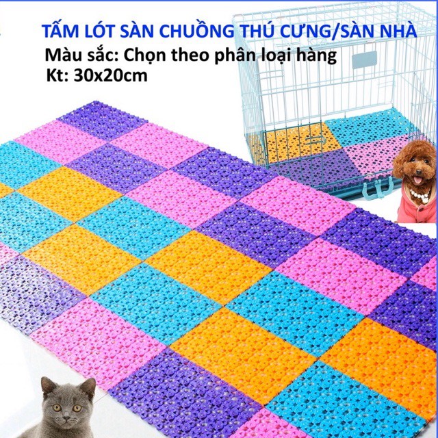 Tấm Lót Sàn Nhựa Chống Lọt Chân Cho Thú Cưng Họa Tiết Hoa Văn 20x30cm