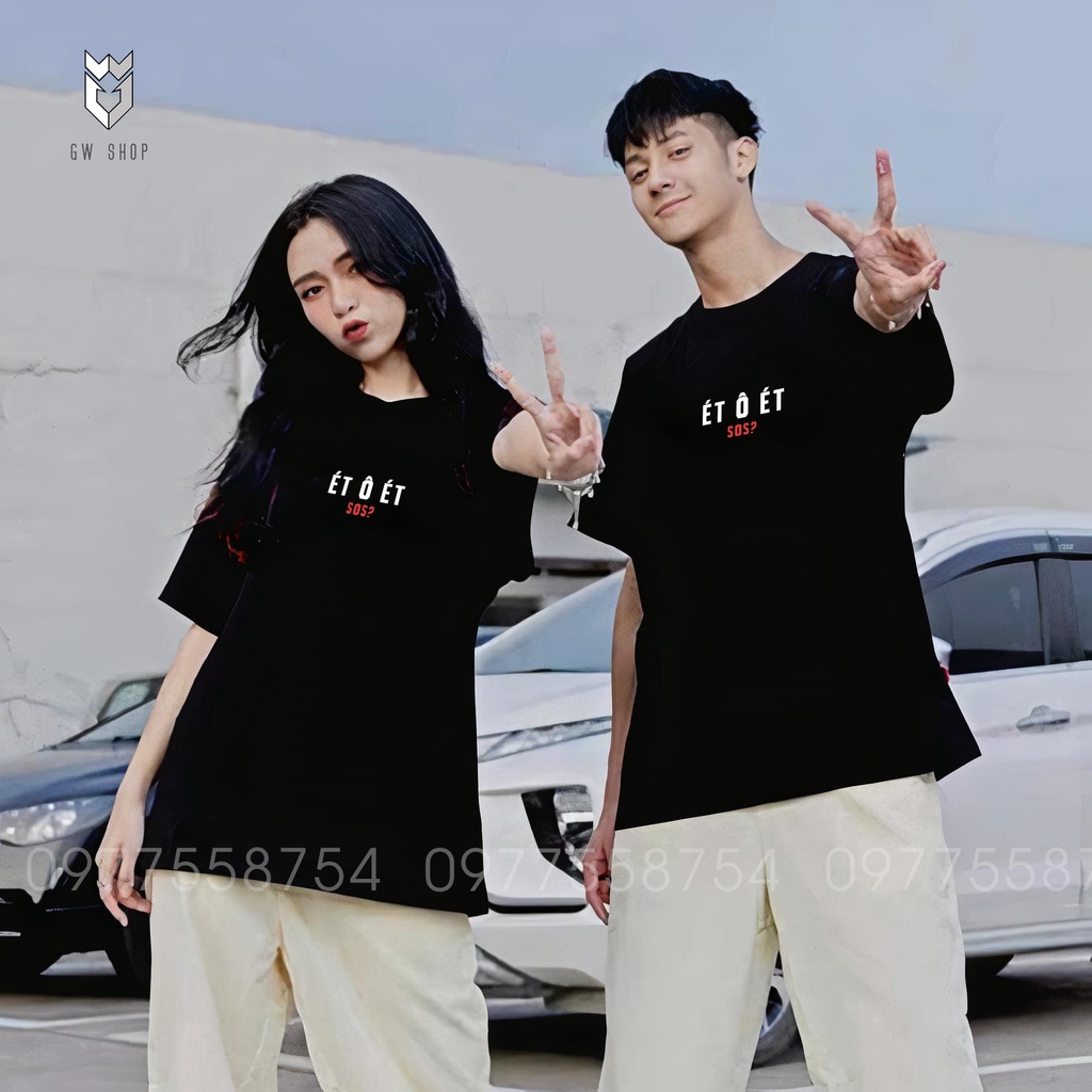 Áo thun phông nam nữ tay lỡ unisex ét ô ét chất liệu cotton