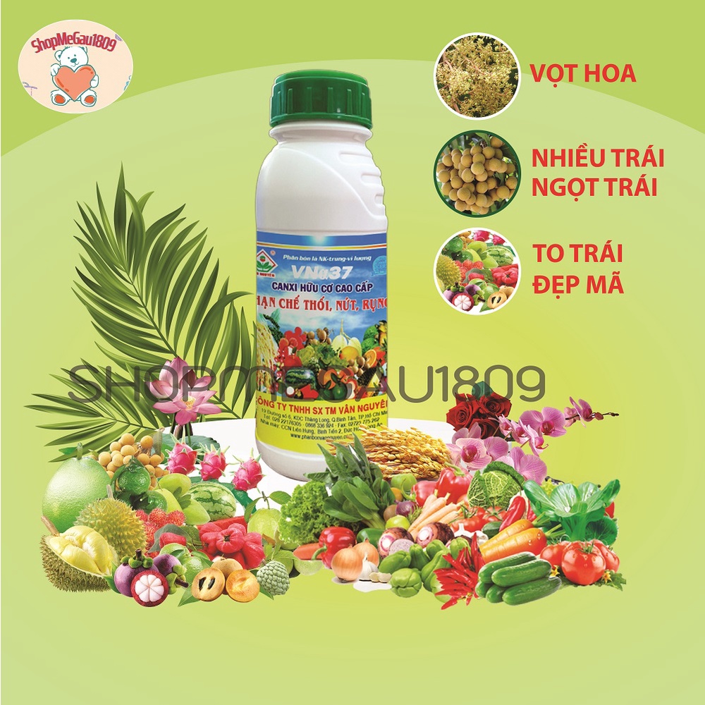 Phân bón CANXI HỮU CƠ CAO CẤP chai 500ml _ Chuyên gia Nuôi trái, Bảo vệ trái