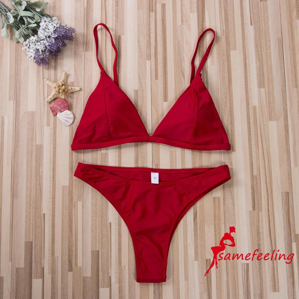 Sf Bộ Đồ Bơi Một Mảnh Cổ Chữ V Màu Trơn Gợi Cảm Dành Cho Nữ