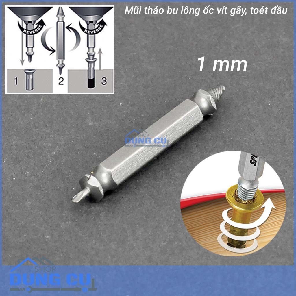 Mũi tháo vít gãy toét đầu thép HSS 4341 đầu tháo siêu nhỏ 1mm