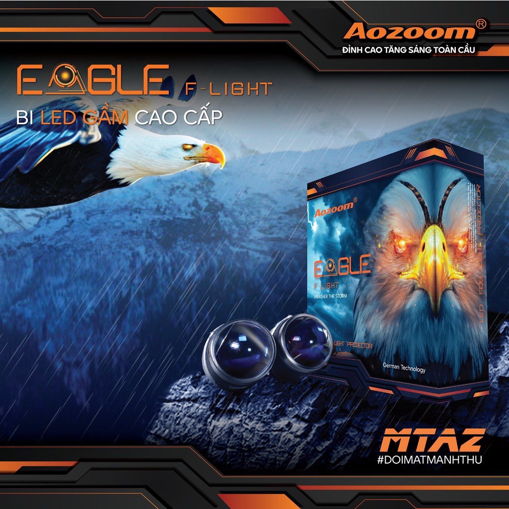 Bi Gầm Led Aozoom Eagle F-Light Hàng Chính Hãng - Bảo Hành 3 Năm - Car Spa
