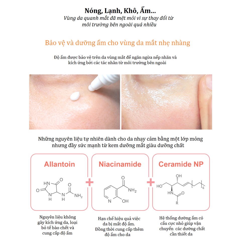 Kem dưỡng mắt giảm thâm bọng chống lão hóa Care:Nel Peptided Max Rescue Eye Cream