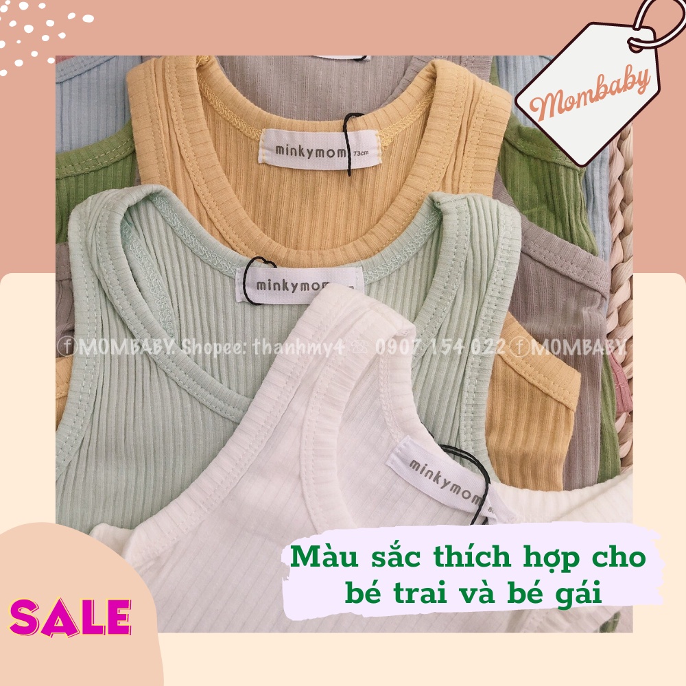 [Minkymom QC] Bộ Ba Lỗ Thun Gân Co Dãn Thích Hợp Mặc Mùa Hè Cho Bé Trai, Bé Gái - chính hãng