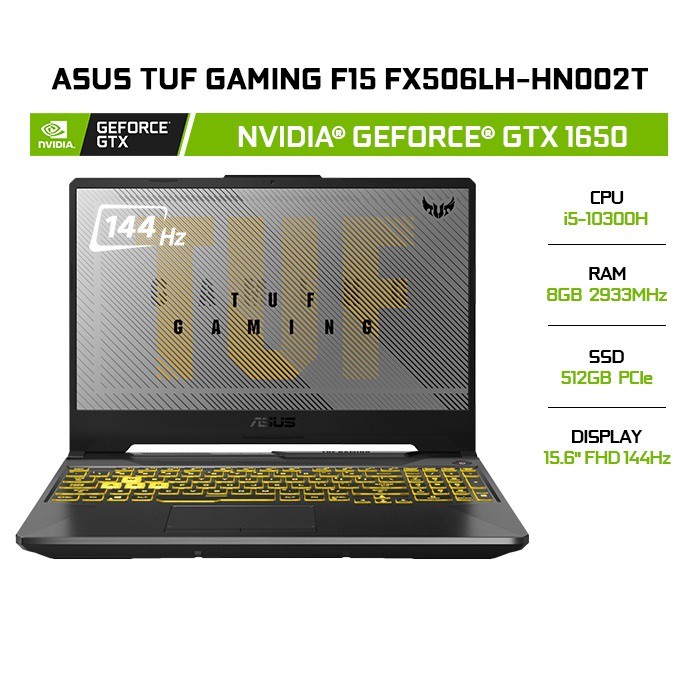 Laptop ASUS TUF Gaming F15 FX506LH-HN002T i5-10300H | 8GB | 512GB |GTX 1650| 15.6' | W10