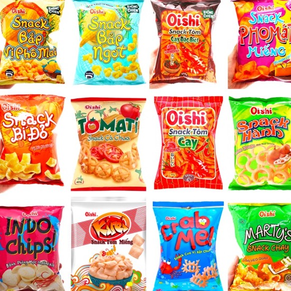 [XÃ HÀNG] LỐC 10 GÓI SNACK OISHI 40GR