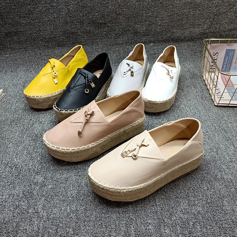 Giày slipon cói đế bánh mỳ 5cm xuất khẩu mẫu mới 2021