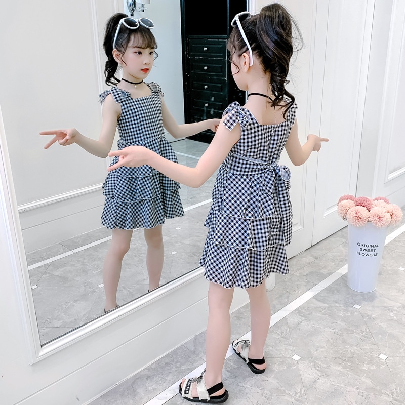 VL36 Size110-160 (15-40kg) Đầm bé gái (Đầm suông ngắn tay) Thời trang trẻ Em hàng quảng châu