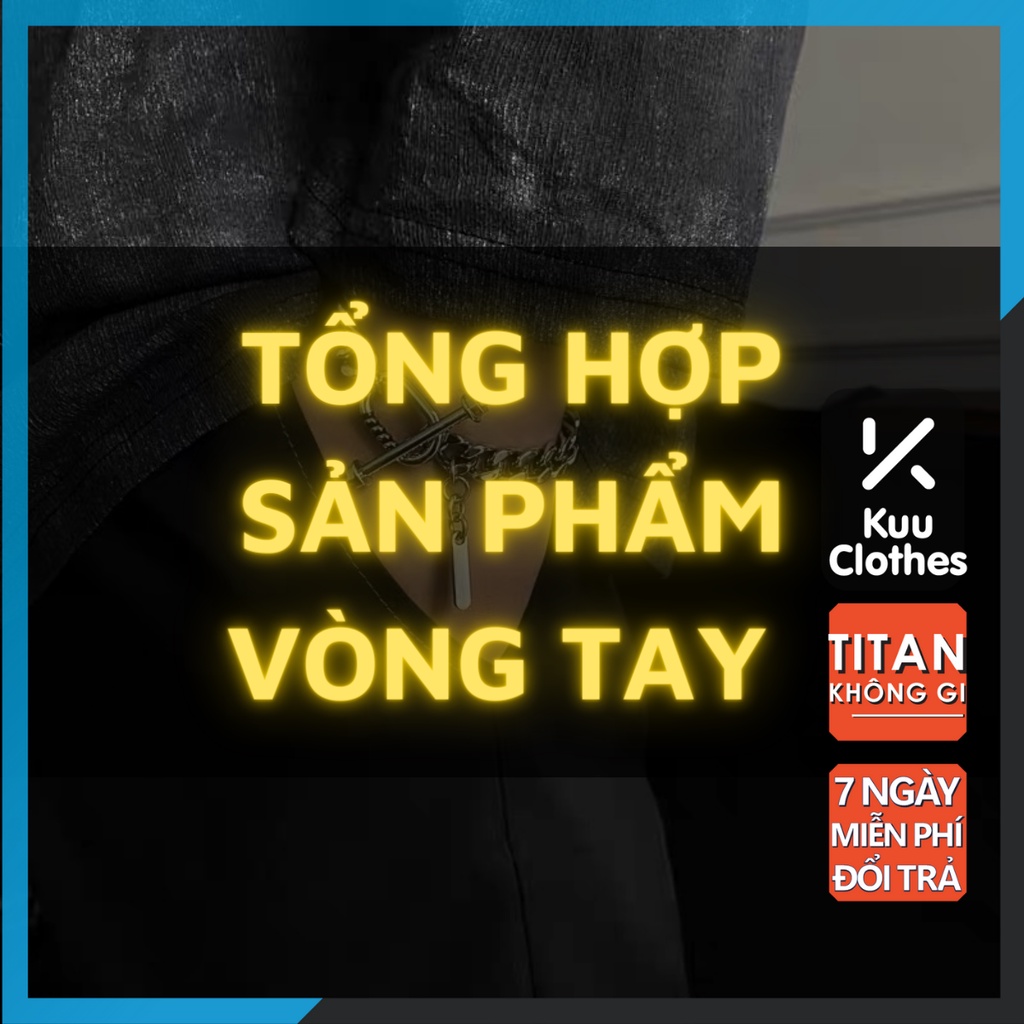 Vòng Tay Nam Lắc Tay Unisex Thời Trang Vòng Đeo Tay Nam Nữ Basic Kuu Clothes Màu Bạc Đen Titan Bền Bỉ - VT Tổng Hợp