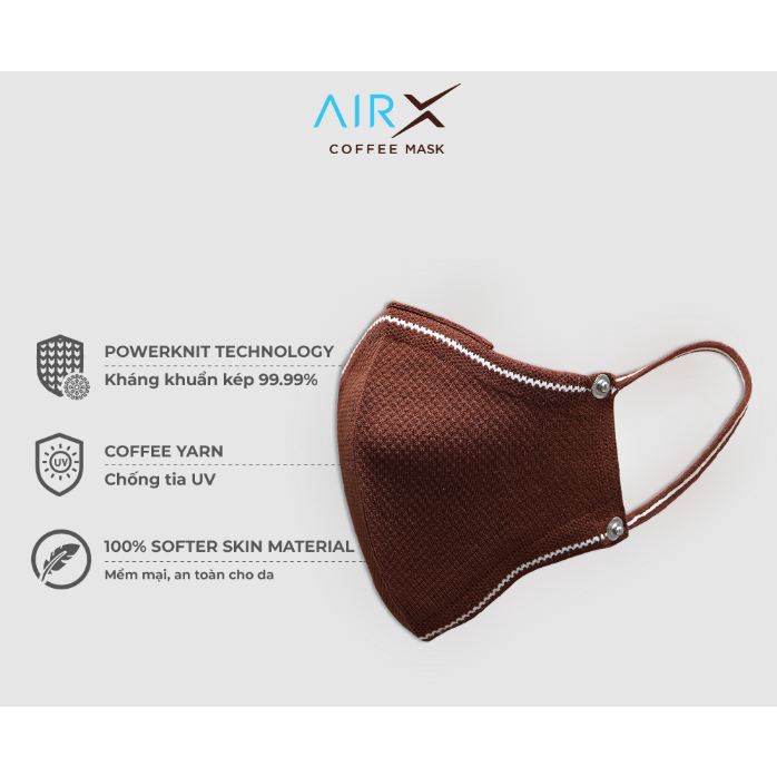 Khẩu Trang Cà Phê Thời Trang Kháng Khuẩn Chống UV bảo vệ sức khỏe AIRX