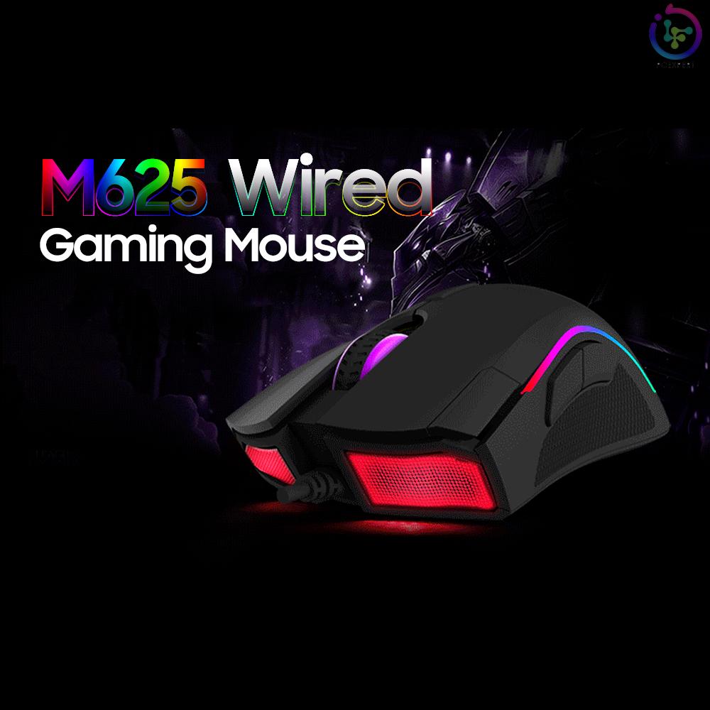 Chuột Máy Tính Có Dây Delux M625 7 Nút Bấm A3050 4000 Dpi Rgb