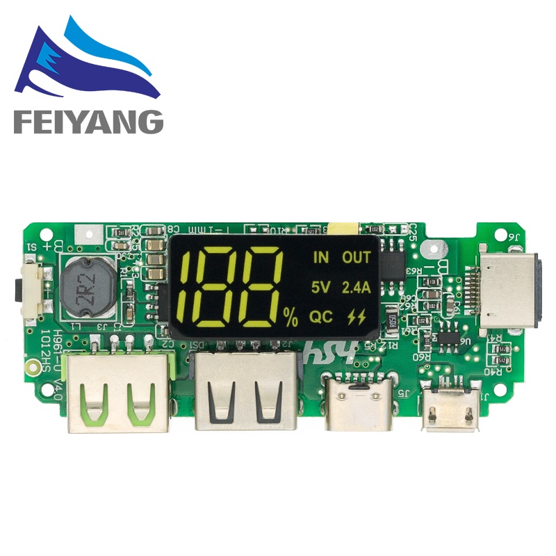 Mô Đun Sạc Pin Lithium 18650 Hai Cổng USB 5V 2.4A Micro/Type-C USB Cho Điện Thoại