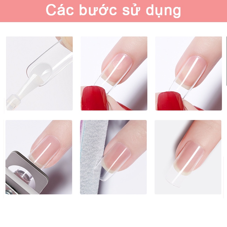 Set 24 Móng Tay Giả Trong Suốt Bằng Nhựa
