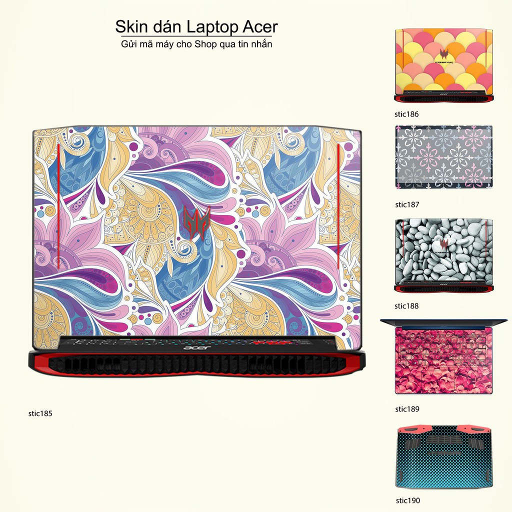 Skin dán Laptop Acer in hình Hoa văn sticker _nhiều mẫu 31 (inbox mã máy cho Shop)