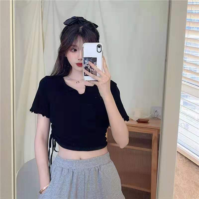 Áo thun Croptop tay ngắn thời trang mùa hè cho nữ
