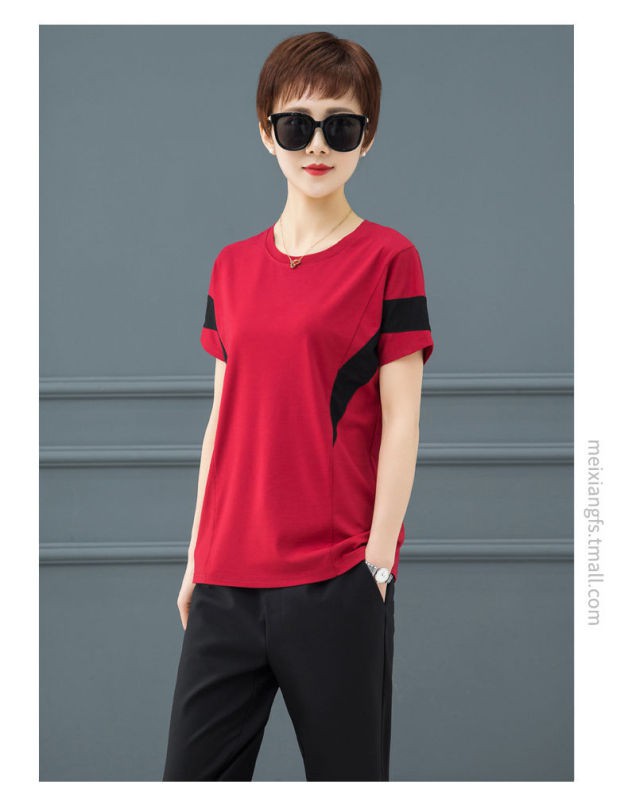 High cost performance Women top Korean version Tee Women's clothing Short sleeve Avant-garde Tops