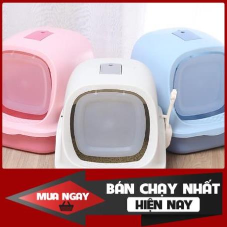 Nhà vệ sinh cho mèo có nắp đậy 49x38x38 + Tặng xẻng