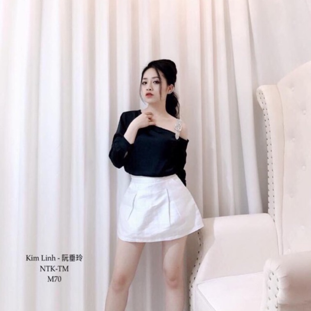 Áo lụa lệch vai