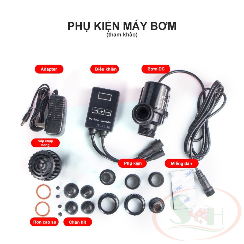 Bơm điện tử Marine DC 4000, 6000 pump 24V chống giật điều chỉnh cấp độ bơm bể cá tép thủy sinh