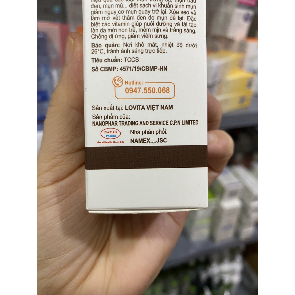 Dùng dịch NANOPHY ACNE 20ML serum HỖ TRỢ MỤN THÂM ĐỎ