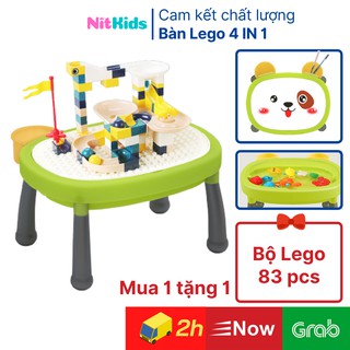 Bàn Lego Đa Năng, [TẶNG LEGO], Đồ Chơi Xếp Hình, Lắp Ráp, Bàn Học Cho Bé, Khối Xây Dựng Thông Minh Nitkids
