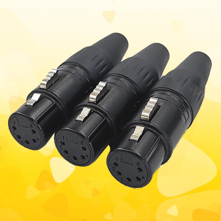 Jack canon xlr 5 chân cái vỏ nhôm đúc nguyên khối lỗ đuôi cao su