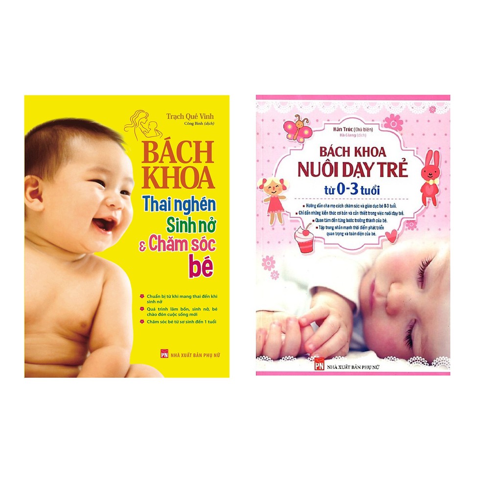 Sách - Combo Bách Khoa Thai Nghén - Sinh Nở Và Chăm Sóc Em Bé + Bách khoa Nuôi dạy trẻ 0-3 tuổi + Tặng bookmark